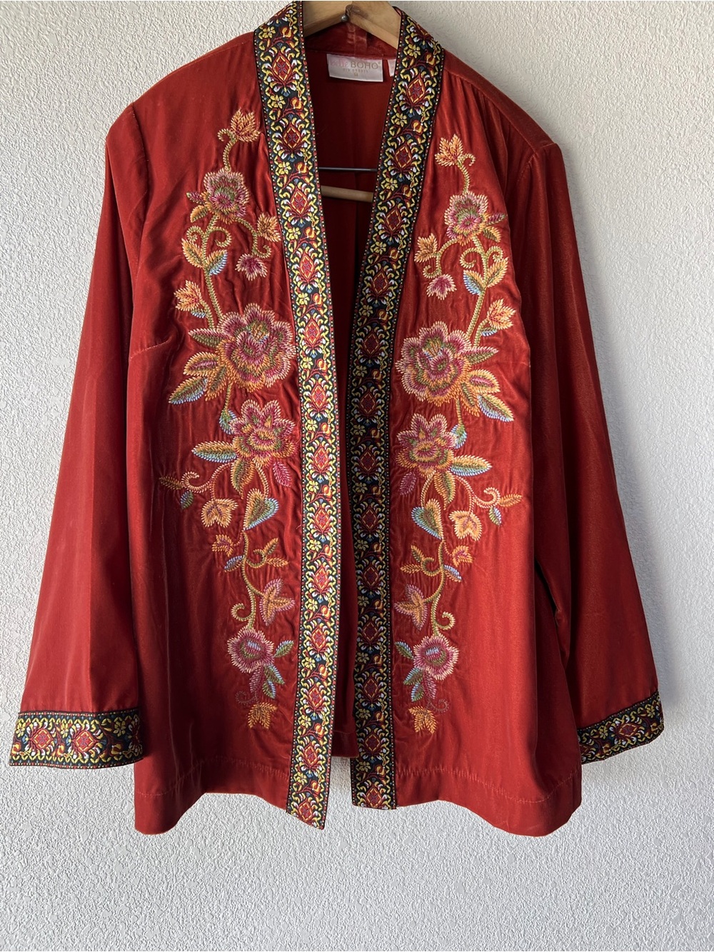 The Boho Brick Red Top - Soft Draped Label